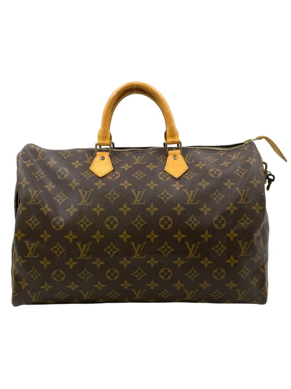 Louis Vuitton Speedy 40 Monogram Leather Brown Handbag Gold